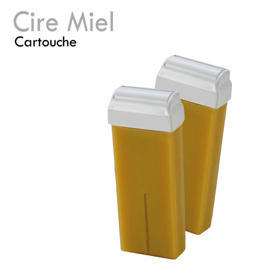 Cartouche de Cire Miel pour roll on épilation professionnelle avec bande hypoallergénique