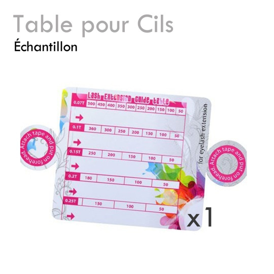 Table pour cils cadeau échantillon