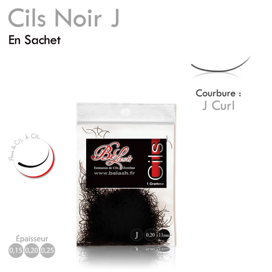 Sachet de Cils Microfibre de Soie Noir en Vrac pour Extension Cil à Cil