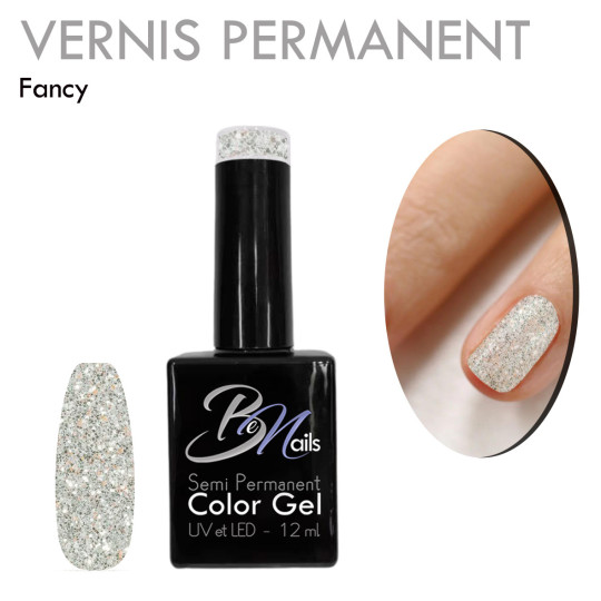 Vernis Semi Permanent Ultra Haute Tenue et Couvrance Optimale. Couleur Tendance Paillettes Blanc - Meilleur Qualité