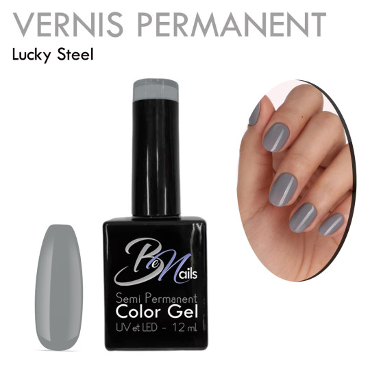 Vernis Semi Permanent Ultra Haute Tenue et Couvrance Optimale. Couleur Tendance Gris Alu - Meilleur Qualité