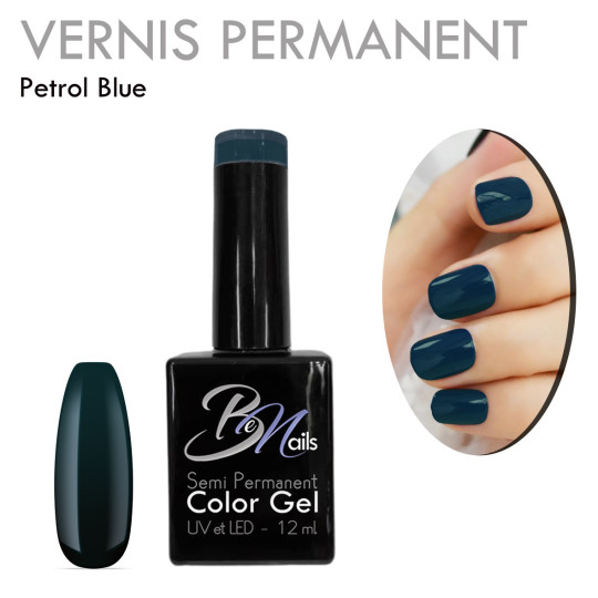 Vernis Semi Permanent Ultra Haute Tenue et Couvrance Optimale. Couleur Tendance vert bleu pétrole - Meilleur Qualité