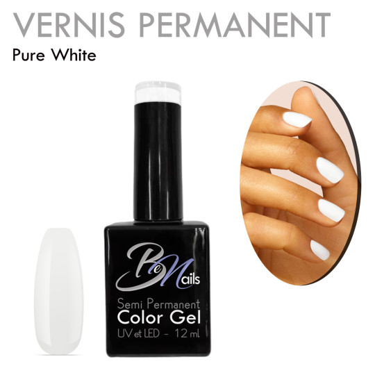 Vernis Semi Permanent Ultra Haute Tenue et Couvrance Optimale. Couleur Tendance Blanc Ultra - Meilleur Qualité