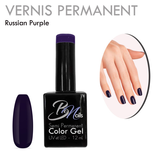 Vernis Semi Permanent Ultra Haute Tenue et Couvrance Optimale. Couleur Tendance Violet profond foncé - Meilleur Qualité