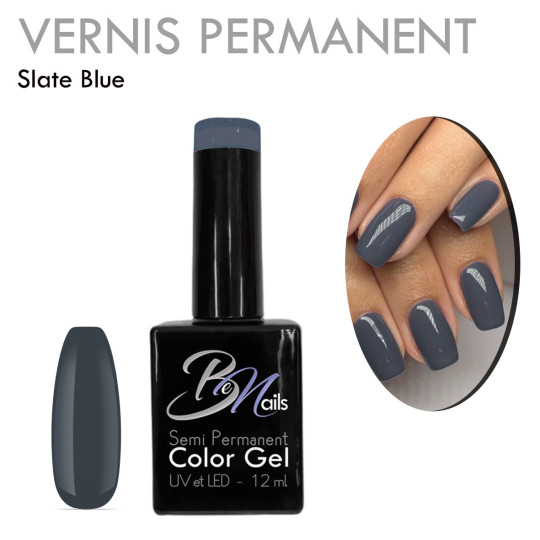 Vernis Semi Permanent Ultra Haute Tenue et Couvrance Optimale. Couleur Tendance Gris acier Bleu - Meilleur Qualité