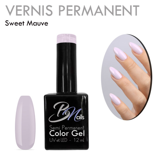 Vernis Semi Permanent Ultra Haute Tenue et Couvrance Optimale. Couleur Tendance Mauve Pastel Parme - Meilleur Qualité