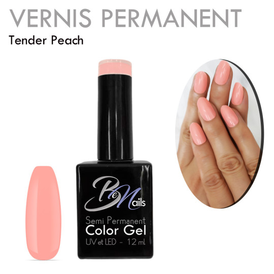 Vernis Semi Permanent Ultra Haute Tenue et Couvrance Optimale. Couleur Tendance Pêche pastel - Meilleur Qualité