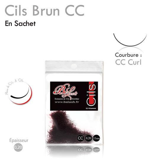 Sachet Cils Bruns CC curl pour Extension Cil à Cil idéal Carnation Claire