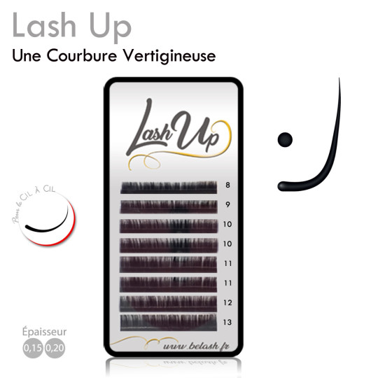 Extension de Cils Lash Up : Courbure Vertigineuse pour un Effet Rehaussement de Cils, Courbure L, LU ou M