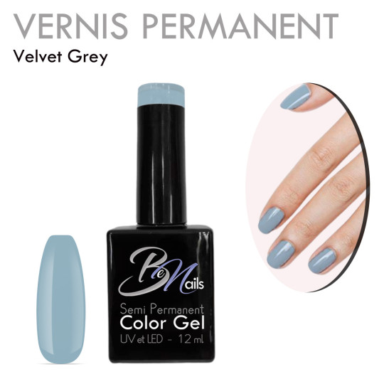 Vernis Semi Permanent Ultra Haute Tenue et Couvrance Optimale. Couleur Tendance Bleu ciel Gris - Meilleur Qualité