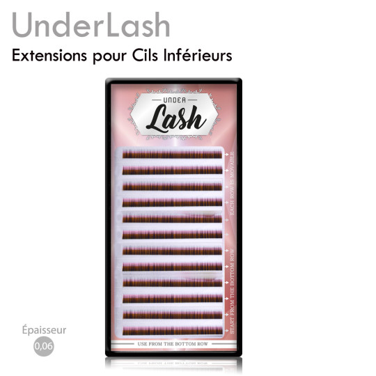 UnderLash Mini Longueur (Court) et Courbure Naturelle pour l'Extension des cils du bas : pour les cils Inférieurs