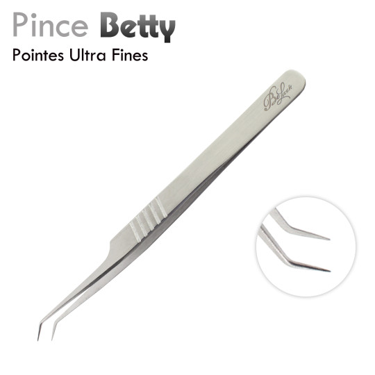 Pince Betty extension de cils volume russe bouquets parfaits évasés acier inoxydable