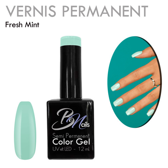 Vernis Semi Permanent Ultra Haute Tenue et Couvrance Optimale. Couleur Tendance Vert Turquoise Pastel Menthe - Meilleur Qualité