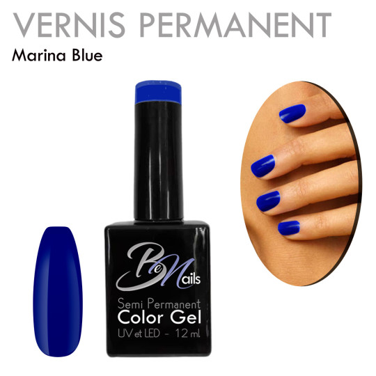 Vernis Semi Permanent Ultra Haute Tenue et Couvrance Optimale. Couleur Tendance Bleu Marine Electrique  - Meilleur Qualité