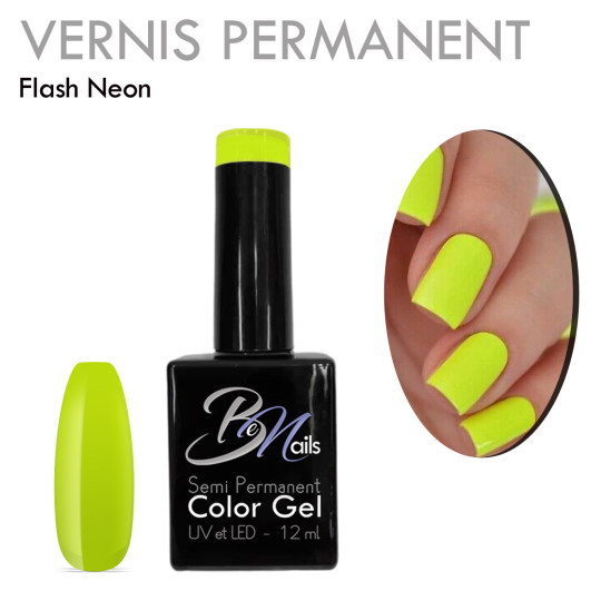 Vernis Semi Permanent Ultra Haute Tenue et Couvrance Optimale. Couleur Tendance Vert Fluo Pétillant - Meilleur Qualité