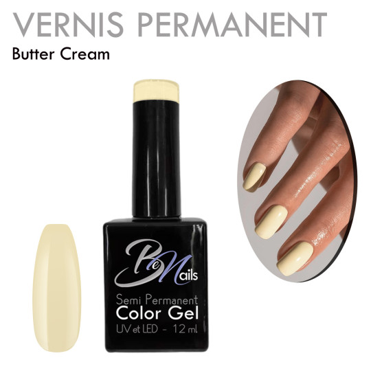 Vernis Semi Permanent Ultra Haute Tenue et Couvrance Optimale. Couleur Tendance Jaune Clair Beurre au Lait - Meilleur Qualité