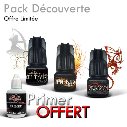 Pack Découverte 3 Colles Nouvelle Génération pour Extension de Cils + Primer Offert