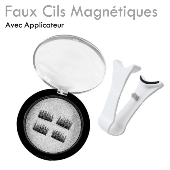 Faux Cils magnétiques demi-bande ou bande complète, 2 aimants par bande, avec applicateur