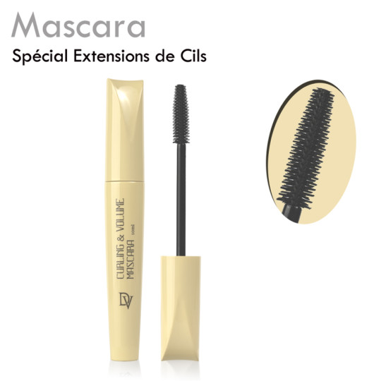 Mascara Volume Oil Free, se démaquille à l'eau, compatible avec les Extensions de Cils, Noir et Fluide