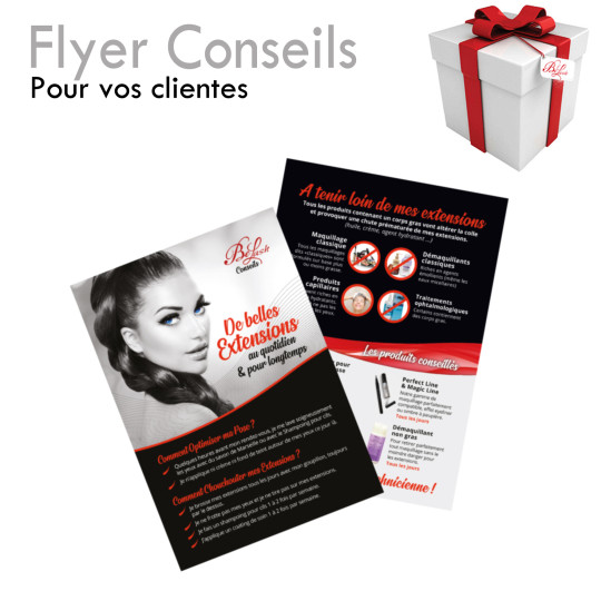 Flyer conseil cliente Extension de Cils OFFERT