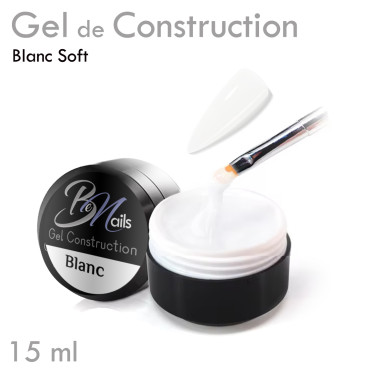 Gel de Construction - Builder Gel Blanc Soft UV / Led idéal Modelage Rallonge Chablon